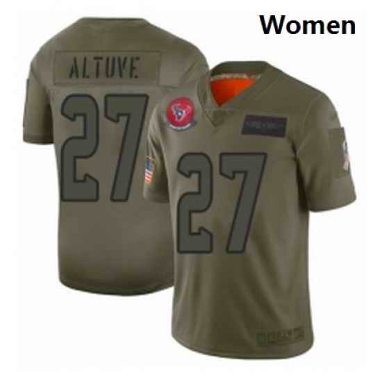 Womens Houston Texans 27 Jose Altuve Limited Camo 2019 Salute to Service Football Jersey